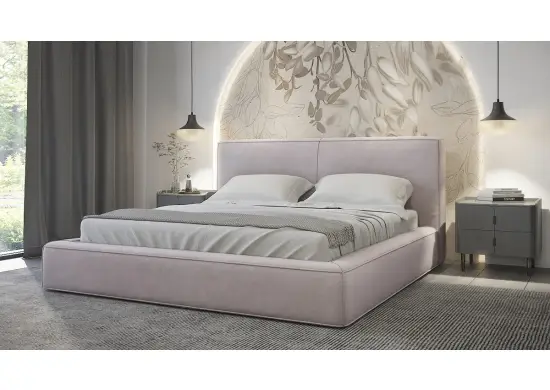 PATTI łóżko tapicerowane 160 x 200 z pojemnikiem i stelażem